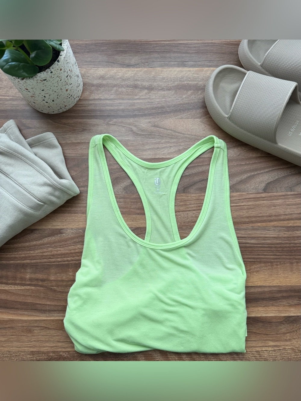 Lime Green Modal Racerback Tank - Picture 2 of 5
